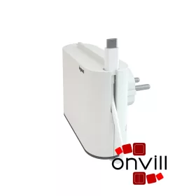   Legrand 049401, Kettős 2P+F Elosztódugó, 6A, USB-A és USB-C, Fehér/Szürke