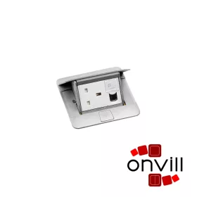   Legrand 054010, Pop-Up Felnyíló Süllyesztett Padlódoboz, 3 (2+1) Modulos, Alumínium