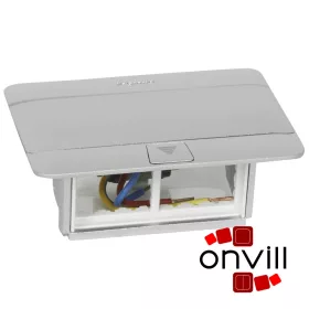   Legrand 054011, Pop-Up Felnyíló Süllyesztett Padlódoboz, 4 (2+2) Modulos, Alumínium