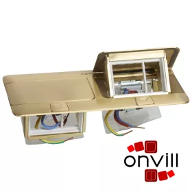   Legrand 054017, Pop-Up Felnyíló Süllyesztett Padlódoboz, 6 (2×3) Modulos, Sárgaréz