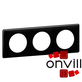 Legrand Céliane hármas keret fekete lakk, Legrand 066683