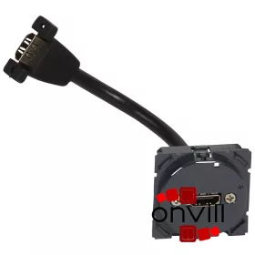   Legrand 067377, Céliane HDMI A Típusú Audió/Videó Aljzat, Elővezetékezett