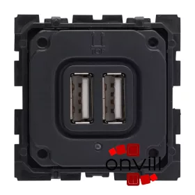  Legrand 067462, Céliane Kettős USB-A Töltőaljzat Mechanizmus, Beépített Tápegységgel