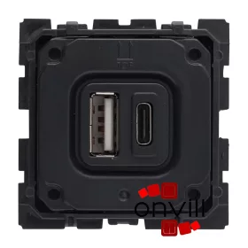   Legrand 067465, Céliane Kettős USB-A+USB-C Töltőaljzat Mechanizmus, Beépített Tápegységgel