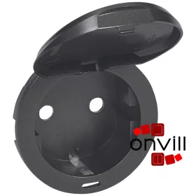   Legrand Céliane 2P+F csatlakozóaljzat burkolat, csapófedeles, grafit, Legrand 067940