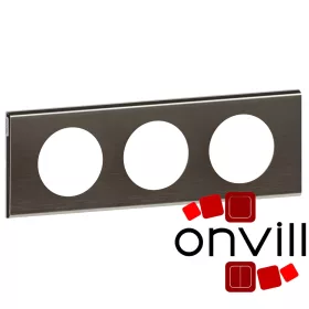   Legrand Céliane hármas keret, sötét nikkel, Legrand 069033