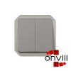 Legrand 069539L, Plexo 55 redőnynyomó elektronikus vezérlésű motorokhoz (3 állású) 6A, szürke