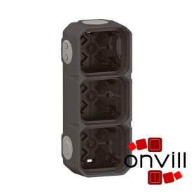   Legrand 069603L, Plexo 55 falon kívüli 3-as doboz, membrános, antracit