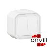 Legrand 069755L, Plexo 55 falon kívüli kettős váltókapcsoló 10A, összeszerelt, fehér