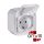 Legrand 069771L, Plexo 55 falon kívüli 2P+F csatlakozóaljzat csapófedéllel, összeszerelt, csavaros vezetékbekötéssel, fehér
