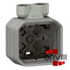 Legrand 069846L, Plexo 55 falon kívüli 1-es doboz 2 bemenettel, ISO20 tömszelencével, szürke
