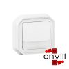 Legrand 069864L, Plexo 55 süllyesztett váltóérintkezős nyomó jelzőfénnyel, címketartóval 10A, összeszerelt, fehér