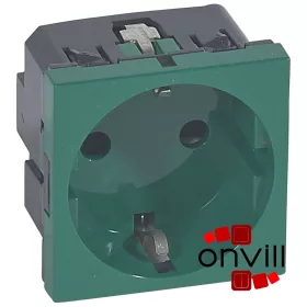   Legrand 077216, Program Mosaic 2P+F Aljzat, Biztonsági Zsaluval, Rugós, 2 modulos, Zöld