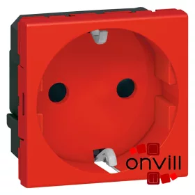   Legrand 077218, Program Mosaic 2P+F Aljzat, Biztonsági Zsaluval, Rugós, 2 modulos, Piros