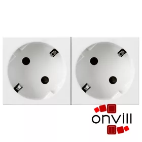   Legrand 077252, Program Mosaic 2X2P+F Aljzat, Sínezett, Rugós, Fehér