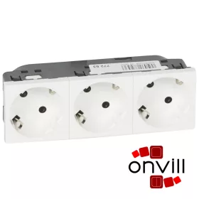   Legrand 077253, Program Mosaic 3X2P+F Aljzat, Sínezett, Rugós, Fehér