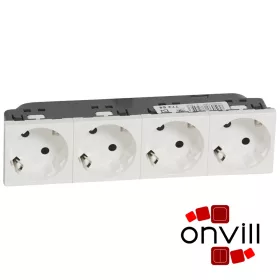   Legrand 077254, Program Mosaic 4X2P+F Aljzat, Sínezett, Rugós, Fehér