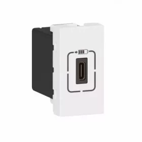   Legrand 077589, Program Mosaic USB-C - 230 V - 5 V, 1 Modulos, Fehér