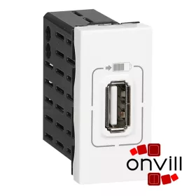   Legrand 077591, Program Mosaic USB Töltő Aljzat, 1,5A, 1 Modulos, Fehér