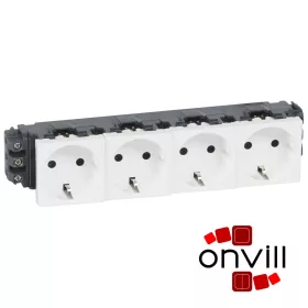   Legrand 077604, Program Mosaic 4X2P+F DLP Aljzat, Sínezett, Csavaros, Fehér