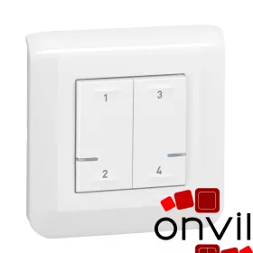   Legrand 077709L, Program Mosaic Netatmo Intelligens Szcenárió Kapcsoló - 4 Funkciós,  Egyedileg Programozható, Fehér 