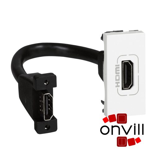Legrand 078778, Program Mosaic HDMI Aljzat, 1 Modulos, Elővezetékezett, Fehér