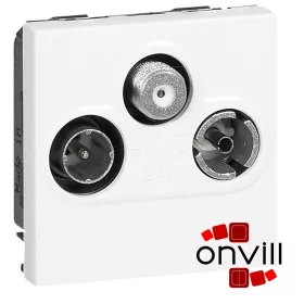   Legrand 078786, Program Mosaic TV-RD-SAT Aljzat Végzáró, 2 modulos, Fehér