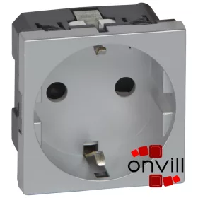   Legrand 079213, Program Mosaic 2P+F Aljzat Csavaros, Gyermekvédett, Alumínium