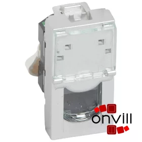   Legrand 079451, Program Mosaic LCS2 Rj45 Aljzat Cat.5e UTP, 1 Modul, Alumínium