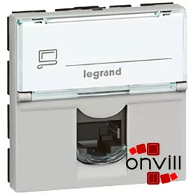   Legrand 079454, Program Mosaic LCS2 Rj45 Aljzat Cat.5e UTP, 2 Modul, Alumínium
