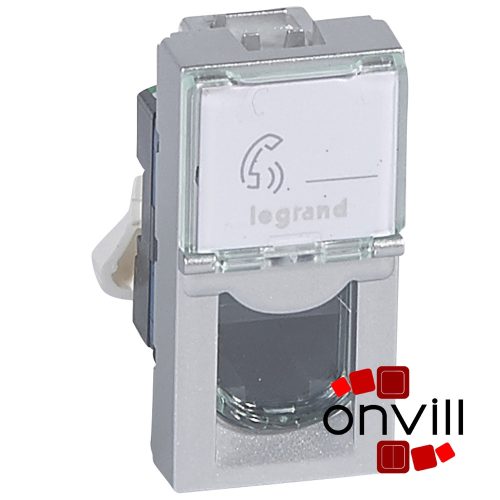 Legrand 079461, Program Mosaic LCS2 Rj45 Aljzat Cat 6 UTP, 1 Modul, Alumínium