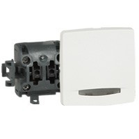 Legrand 086105, Oteo Falon Kívüli, Egypólusú Nyomó Fényjelzős, Fehér