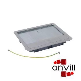   Legrand 088004, Rozsdamentes Acél Fedél, 12/18 Modulos, Standard Padlódobozhoz, MAX. 8mm Burkolattal