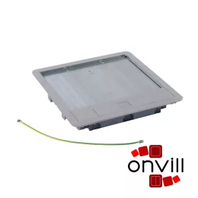   Legrand 088005, Rozsdamentes Acél Fedél, 16/24 Modulos, Standard Padlódobozhoz, MAX. 8mm Burkolattal