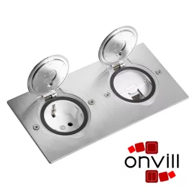   Legrand 089702, Mini Téglalap Alakú Padlódoboz, 4 (2X2)Modulos, Rozsdamentes Acél