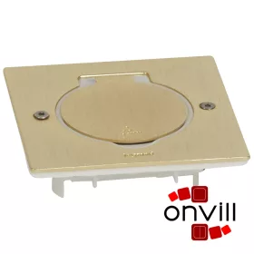   Legrand 089710, Mini Négyzetes Padlódoboz, 2Modulos, Csiszolt Aranyszínű