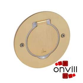   Legrand 089711, Mini Kerek Padlódoboz, 2 Modulos, Csiszolt Aranyszínű