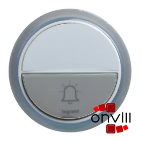   Legrand 094278, Kiegészítő Standard Kerek Csengőnyomó Gomb IP44-es, 100M-Es Hatótávolsággal, Elemmel, Fehér