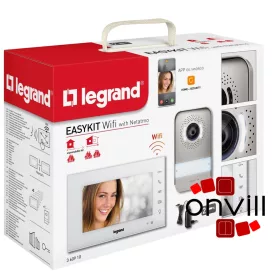   Legrand 2 vezetékes EASYKIT Wi-Fi videó kaputelefon szett: egylakásos, bővíthető, színes videó (7''), adapterrel, fehér, Legrand 360910