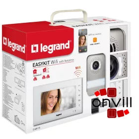  Legrand 2 vezetékes EASYKIT Wi-Fi videó kaputelefon szett: színes videó (7''), bővíthető 1 lakásos, DIN moduláris táppal, fehér360915
