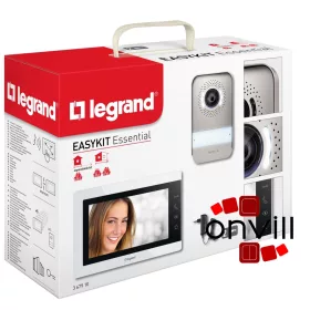   Legrand 2 vezetékes EASYKIT Essential videó kaputelefon szett: színes videó (7''), bővíthető 1 lakásos, adapterrel, fehér, Legrand 367910