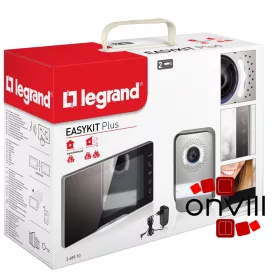   Legrand 2 vezetékes EASYKIT Plus videó kaputelefon szett: színes videó (7''), bővíthető 1 lakásos, adapterrel, tükörhatású, Legrand 368910