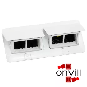   Legrand 654004, Pop-Up Doboz Bútorlapba, 8 (2X4) Modulos, Rögzítőkerettel és Kábeltartó Dobozzal, Fehér