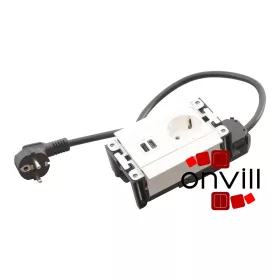   Legrand 654779, Incara Multilink - Bútorba Süllyeszthető, 4 Modul, 2P+F + USB-A+C Aljzat, 2M Kábellel, Fehér