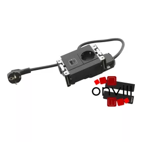   Legrand 654785, Incara Multilink - Bútorba Süllyeszthető, 4 Modul, 2P+F + USB-A+C Aljzat, 2M Kábellel, Fekete