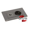 Legrand 654785, Incara Multilink - Bútorba Süllyeszthető, 4 Modul, 2P+F + USB-A+C Aljzat, 2M Kábellel, Fekete