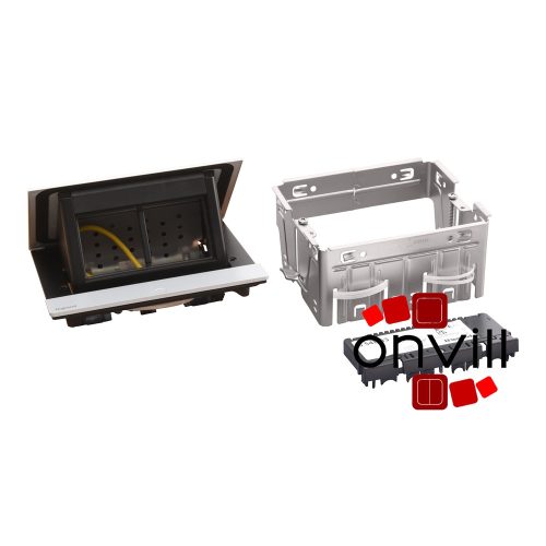 Legrand 654803, Incara Pop-Up - Bútorba Süllyeszthető, 4 Modul Üres, Alumínium
