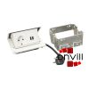 Legrand 654823, Incara Pop-Up - Bútorba Süllyeszthető, 4 Modul, 2P+F + USB-A+C Aljzat, 2M Kábellel, Fehér