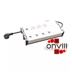   Legrand 654865, Incara Multilink - Válaszfalba Süllyeszthető, 2X8 Modul, 3X2P+F + USB-A+C + 4XRJ45 Cat.6 UTP Aljzat, 2M Kábellel, Fehér