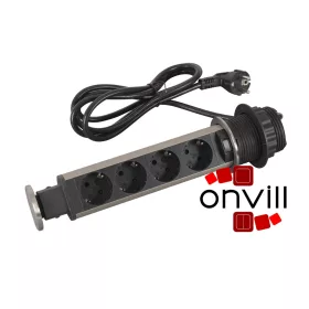   Legrand 654976, Incara Tower 60 - Bútorba Süllyeszthető, 4X2P+F Aljzat, 2M Kábellel